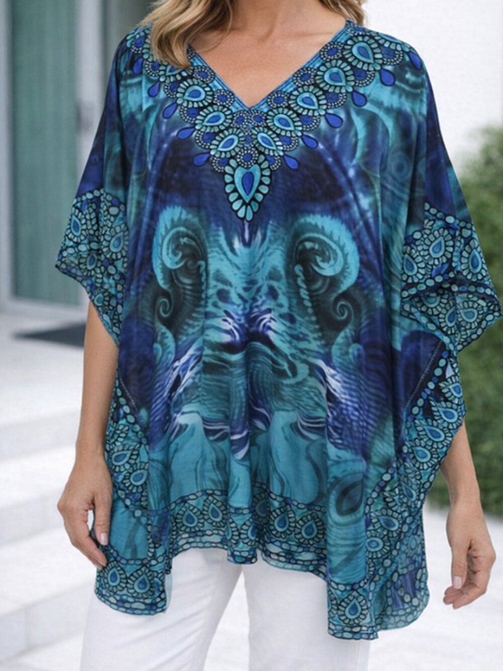 Jovie One‑Size Women’s Top – Vibrant Boho Print